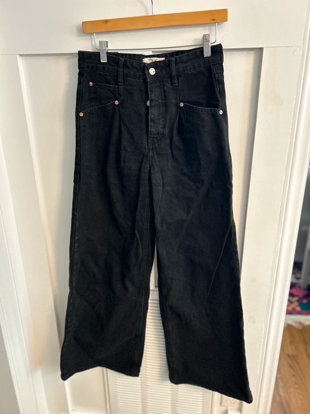 Free people Block Party Pleated Boyfriend Jeans size 26 - Picture 3 of 7